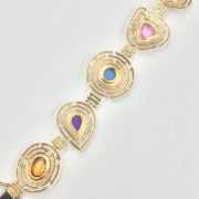 14k Gold Bracelet with Five individually-set Cabochons)