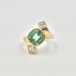 18k Gold Tourmaline/Diamond Ring