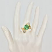 18k Gold Tourmaline/Diamond Ring