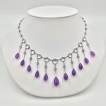 9k Gold Amethyst and Moonstone Necklace