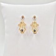 14k Gold Birdcage with Black Onyx Earrings
