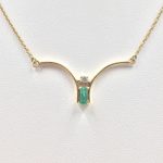 18k Gold Emerald and Diamond Necklace
