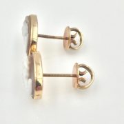 14k Gold Hard-Stone Cameo Earrings