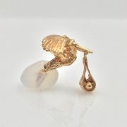 14k Gold Stork and Baby Pendant