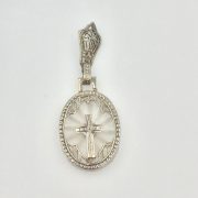 14k Gold Rock Crystal Cross Necklace