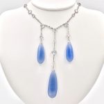 9k Gold Cal Sydney and Blue Moonstone Drop Necklace