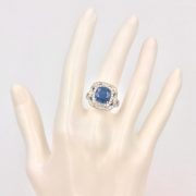 18k Gold Sapphire and Diamond Fancy Ring
