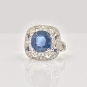 18k Gold Sapphire and Diamond Fancy Ring