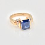 14k Gold Deco Sapphire Ring