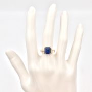 14k Gold Deco Sapphire Ring