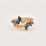 14k Gold Sapphire and Diamond Cocktail Ring