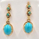 14k Gold Turquoise Earrings