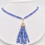 Sapphire and Moonstone Art Deco Style Necklace
