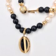 33 inch Black Onyx and Pearl Necklace