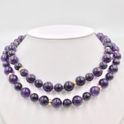 Amethyst Bead Necklace w/ 14k filigree and spacers