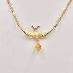 14k Gold Swallow Yellow Sapphire Necklace
