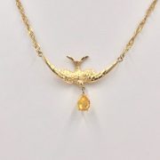 14k Gold Swallow Yellow Sapphire Necklace