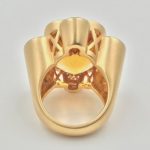 18K Gold Citrine and Diamond Accents Ring