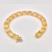 10k Gold Citrine Link Bracelet