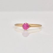 14k Gold Ruby Solitaire Ring