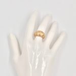 14k Gold Dome Shaped with Diamond Ring