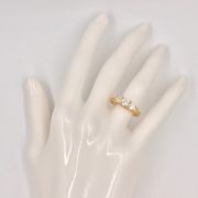 18k Gold Three-Stone Diamond Engagement Ring