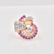 14k Rose Gold with Ruby and Diamond