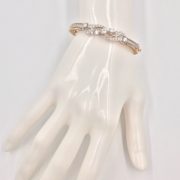 14k Yellow and White Foliate Scroll Diamond Bracelet