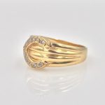 14k Gold C Shaped Diamond Ring
