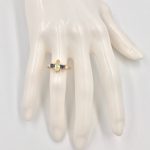 14k Gold Yellow Diamond, Sapphire, and Diamond Ring