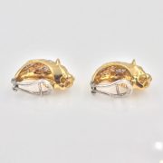18k Gold Lioness Diamond Earrings