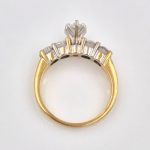 14k Gold Diamond Marquee and Platinum Ring