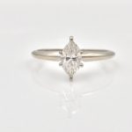 14k Gold Solitaire Marquee Diamond Rind