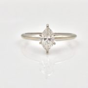14k Gold Solitaire Marquee Diamond Rind