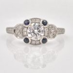 14k Gold Diamond and Sapphire Ring
