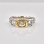 Platinum Fancy Yellow Diamond Engagement Ring