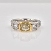 Platinum Fancy Yellow Diamond Engagement Ring