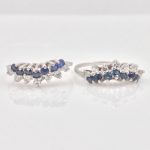 14k Gold Diamond and Sapphire Accent Rings (pair)