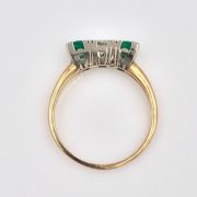 14k Gold Emerald and Diamond 1930’s Engagement Ring