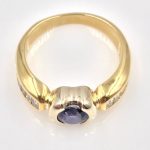18k Gold Diamond and Tanzanite Ring