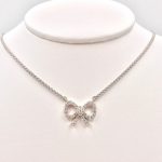 14k Gold Diamond Bow-Shape Necklace