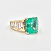 14k Emerald and Diamond Ring