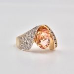 14k Gold Precious Topaz and Diamond Ring