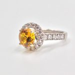 18k Gold Yellow Sapphire and Diamond Ring