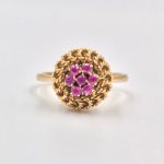 18k Gold Ruby Braided Ring