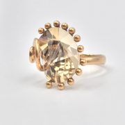 14k Gold Citrine Elegant Ring