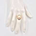Cultured Mabe Pearl and Diamond Ring in Gold
