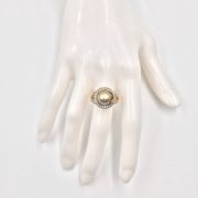 Tahitian Pearl and Diamond Swirl Ring in Gold