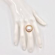 Mabe Pearl Ring and Earrings in Rose Gold (Set)
