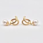 14k Gold Pearl Drop Earrings